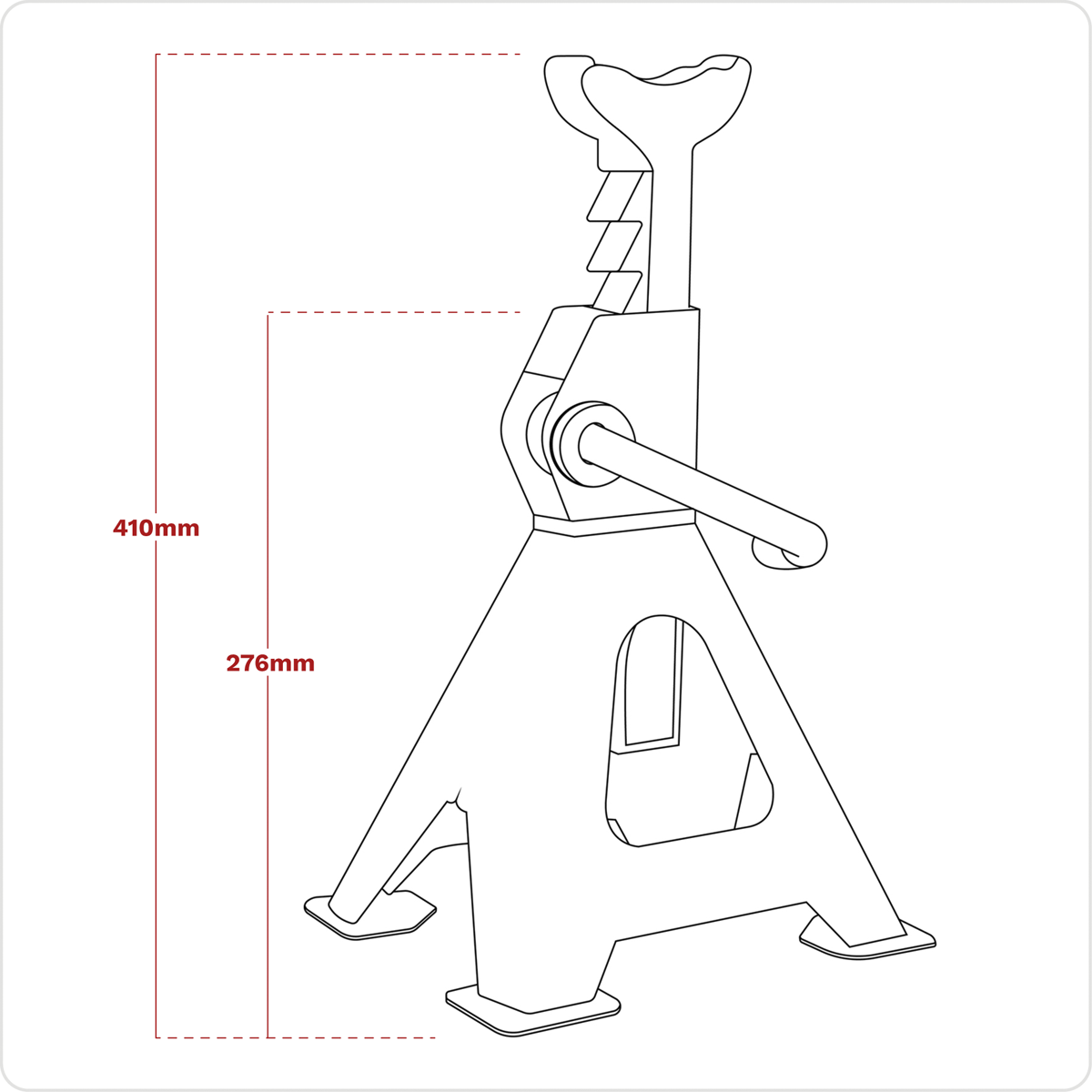 Sealey VS2002BL Axle Stands (Pair) 2tonne Capacity per Stand Ratchet Type - Blue