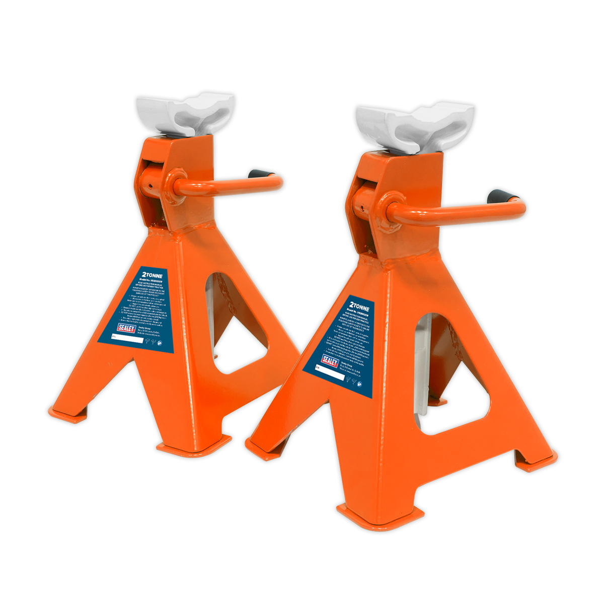 Sealey VS2002OR Axle Stands (Pair) 2tonne Capacity per Stand Ratchet Type - Orange