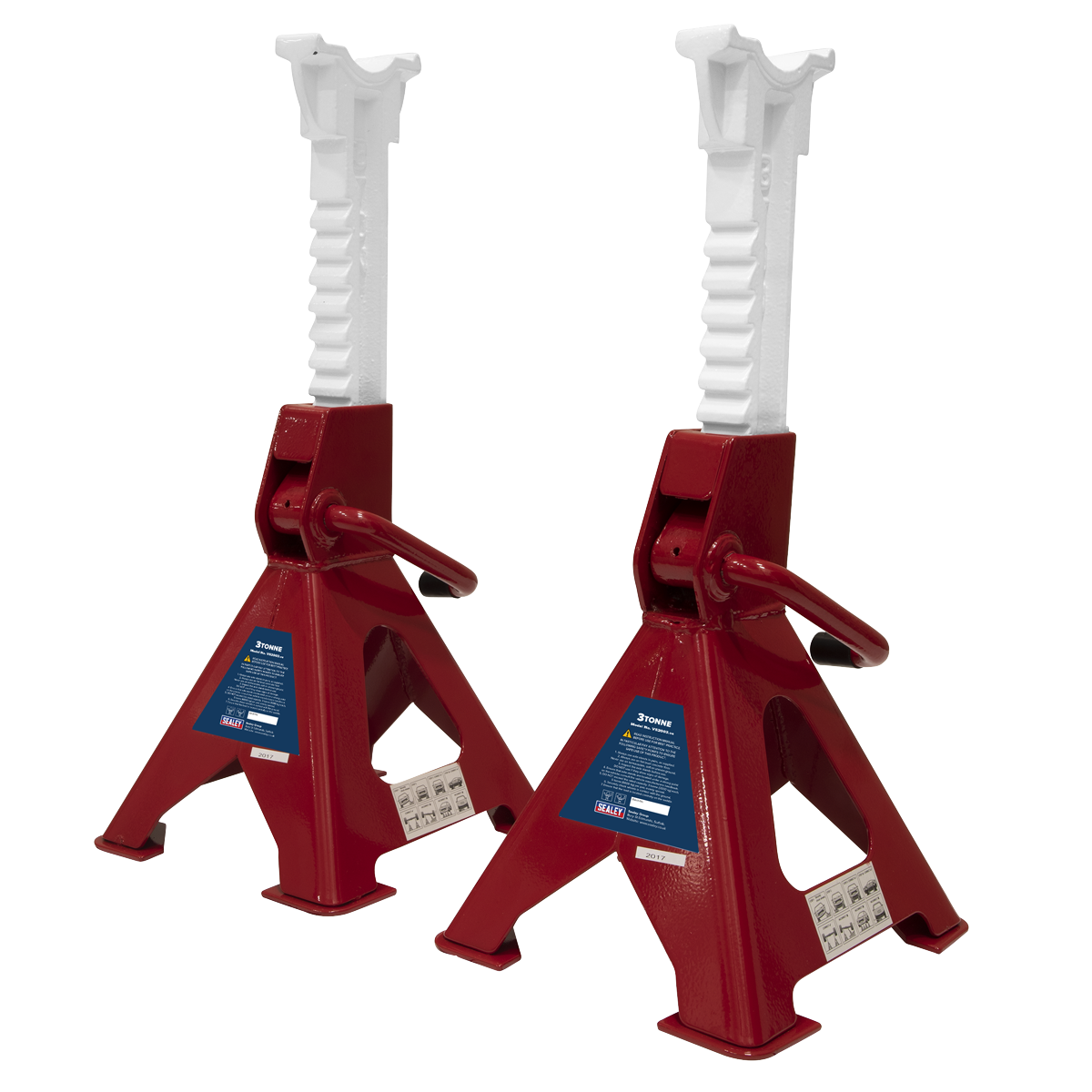 Sealey VS2003 Axle Stands (Pair) 3tonne Capacity per Stand Ratchet Type