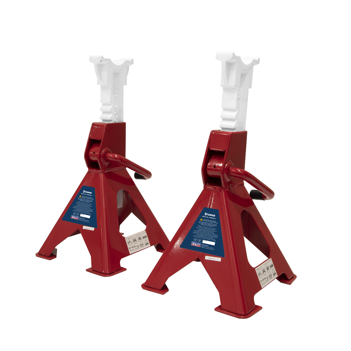Sealey VS2003 Axle Stands (Pair) 3tonne Capacity per Stand Ratchet Type