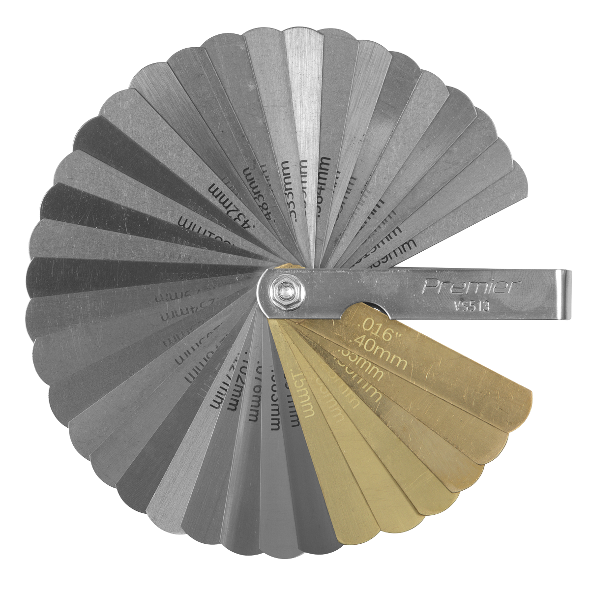 Sealey VS513 Feeler Gauge 36 Blade Combo Steel/Brass - Dual Marked