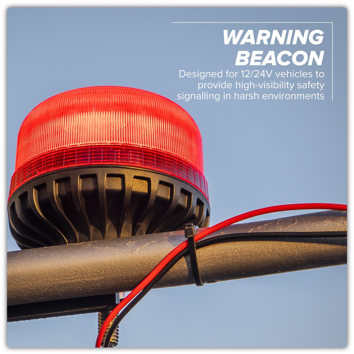 Sealey WB951LEDR Warning Beacon SMD LED 12/24V 12mm Bolt Fixing - Red