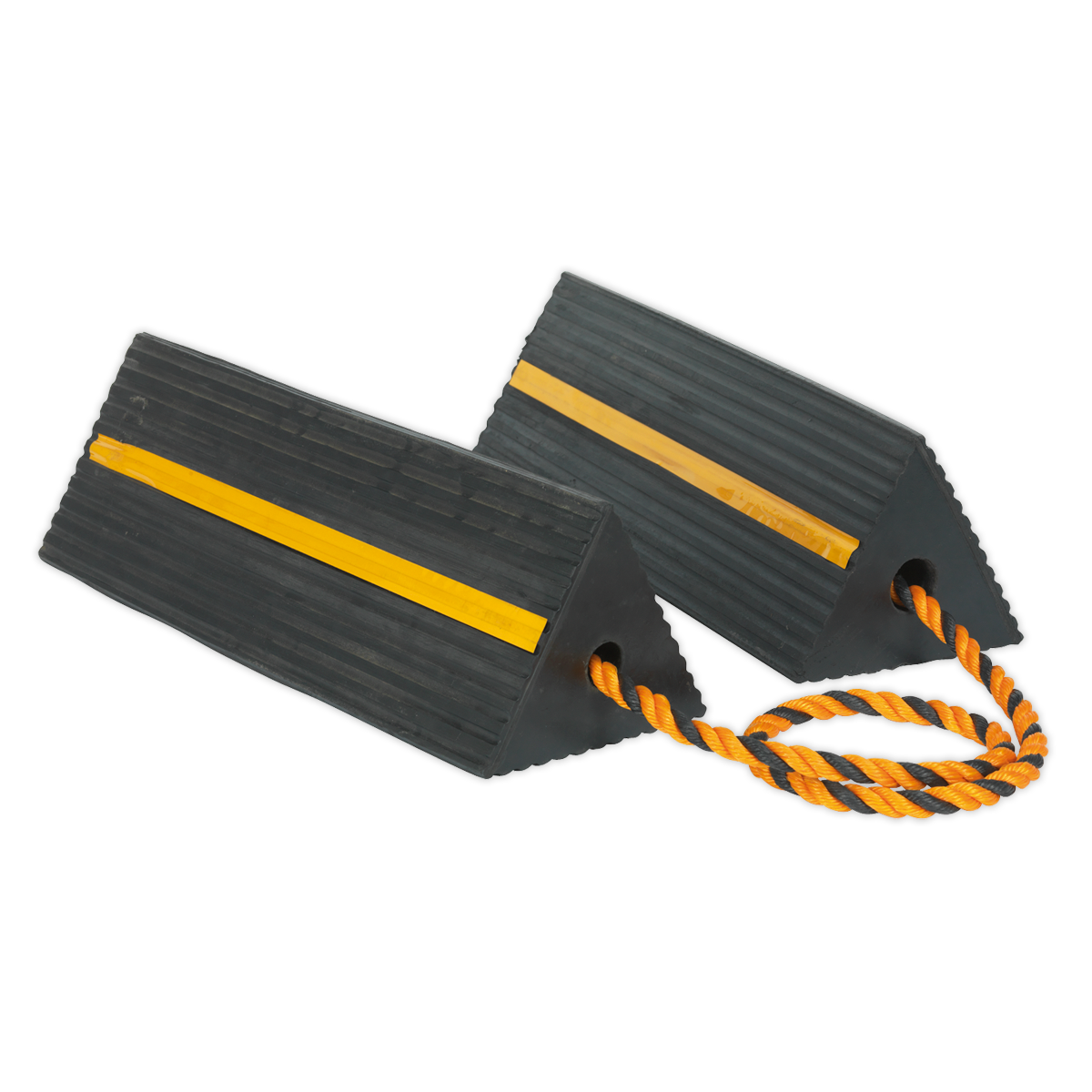 Sealey WC11 Heavy-Duty Rubber Wheel Chocks 8kg - Pair