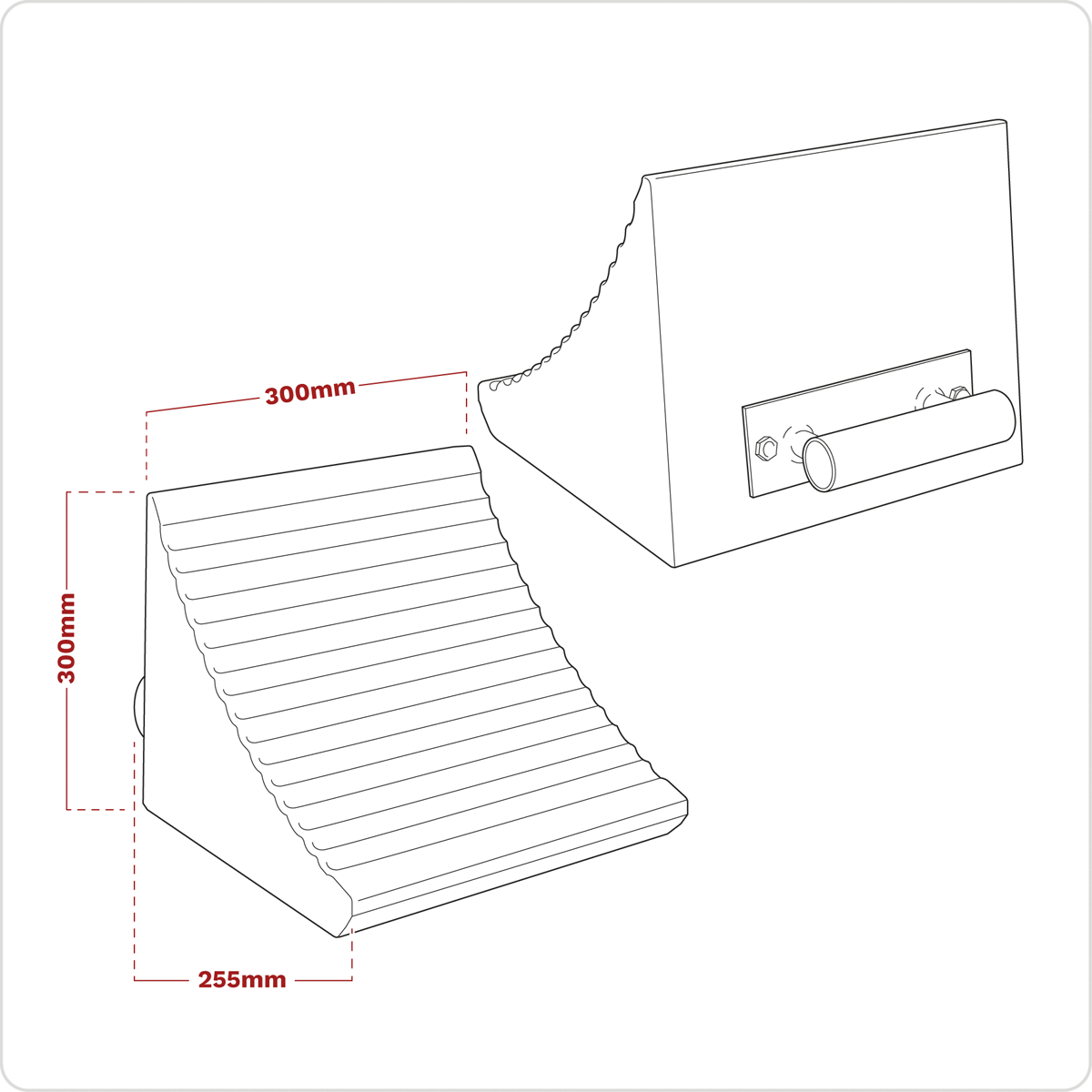 Sealey WC12 Heavy-Duty Rubber Wheel Chock 12kg - Single