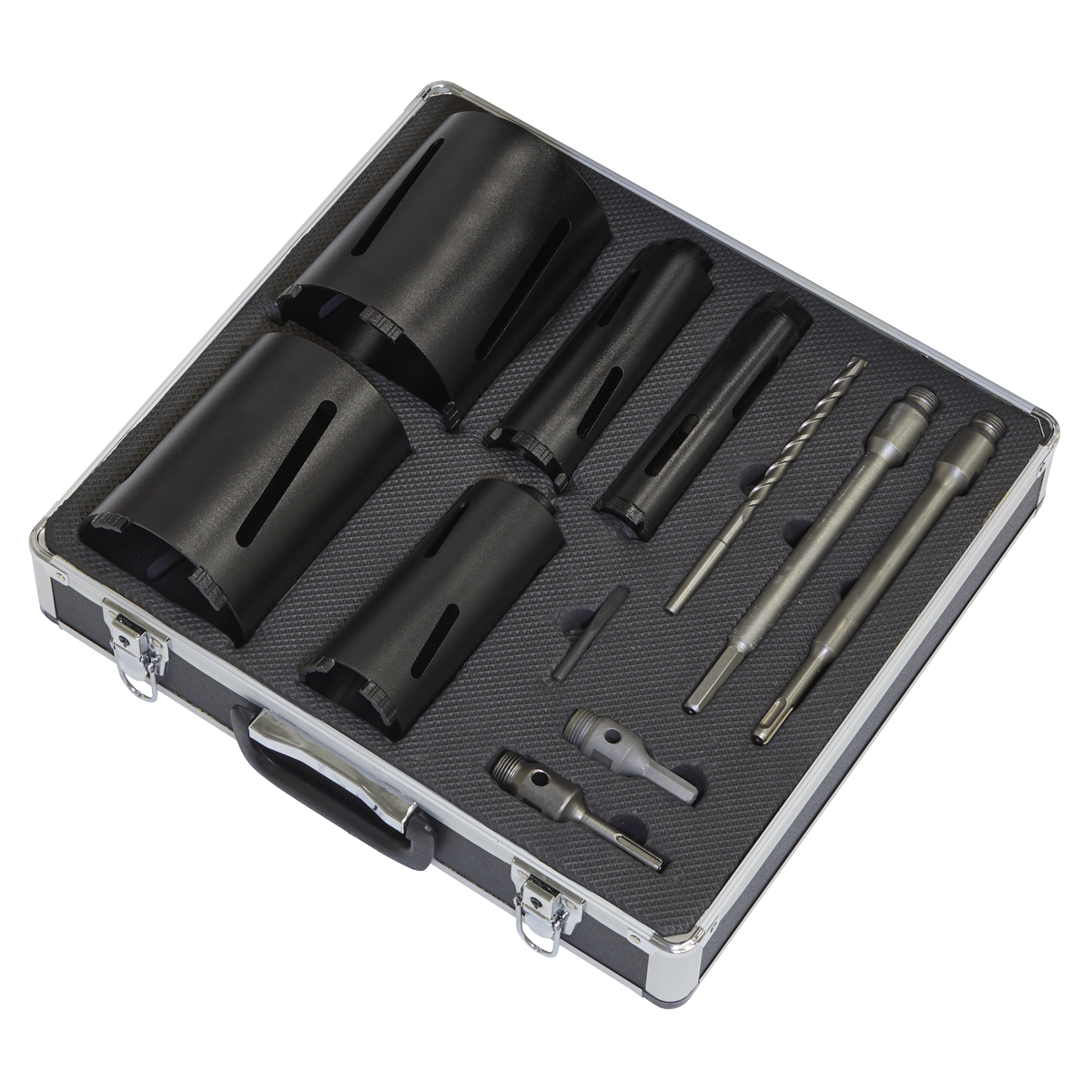 Sealey WDCKIT5 Diamond 5 Core Kit (38, 52 ,65, 117, 127mm Cores with Adaptors)