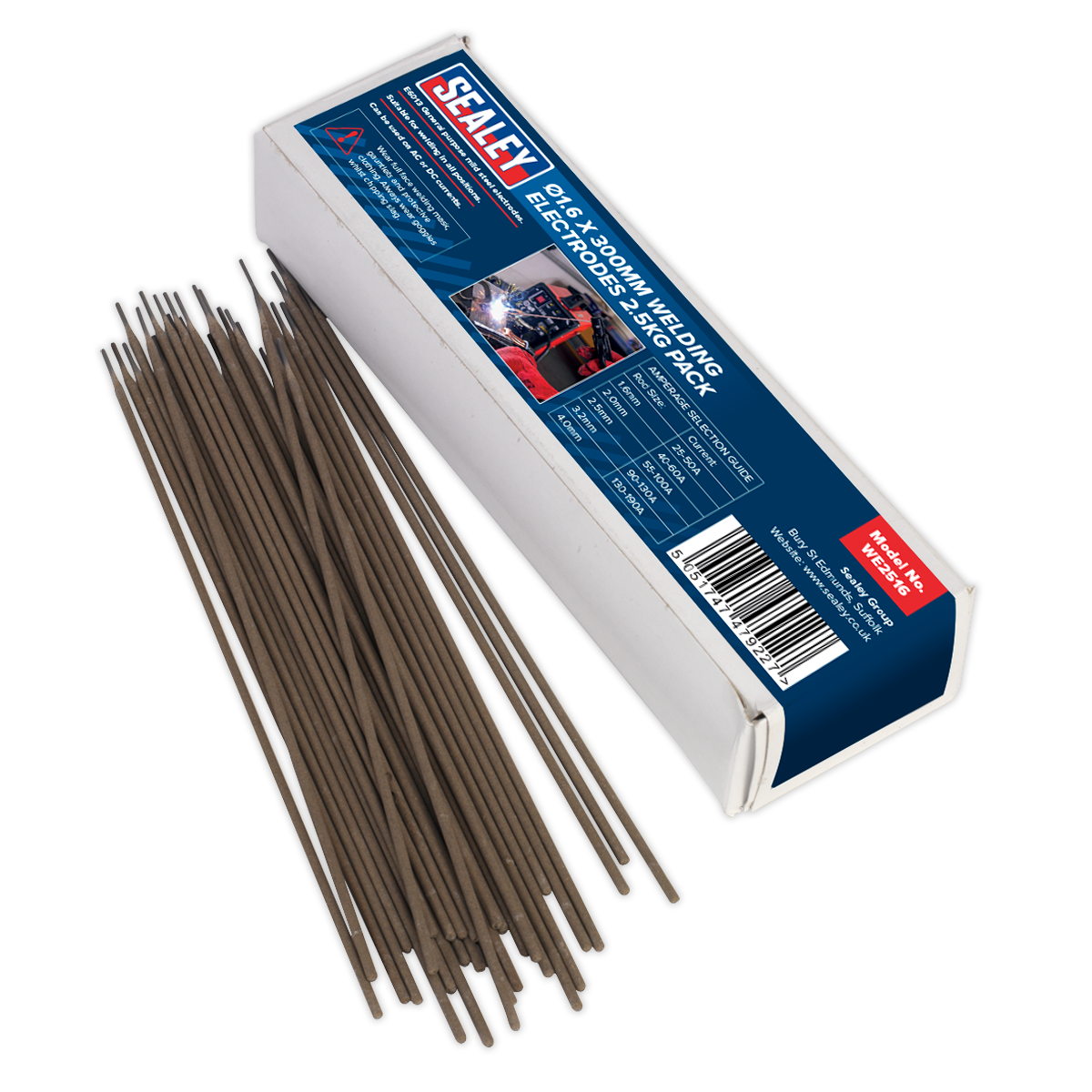 Sealey WE2516 Welding Electrodes Ø1.6 x 300mm 2.5kg Pack