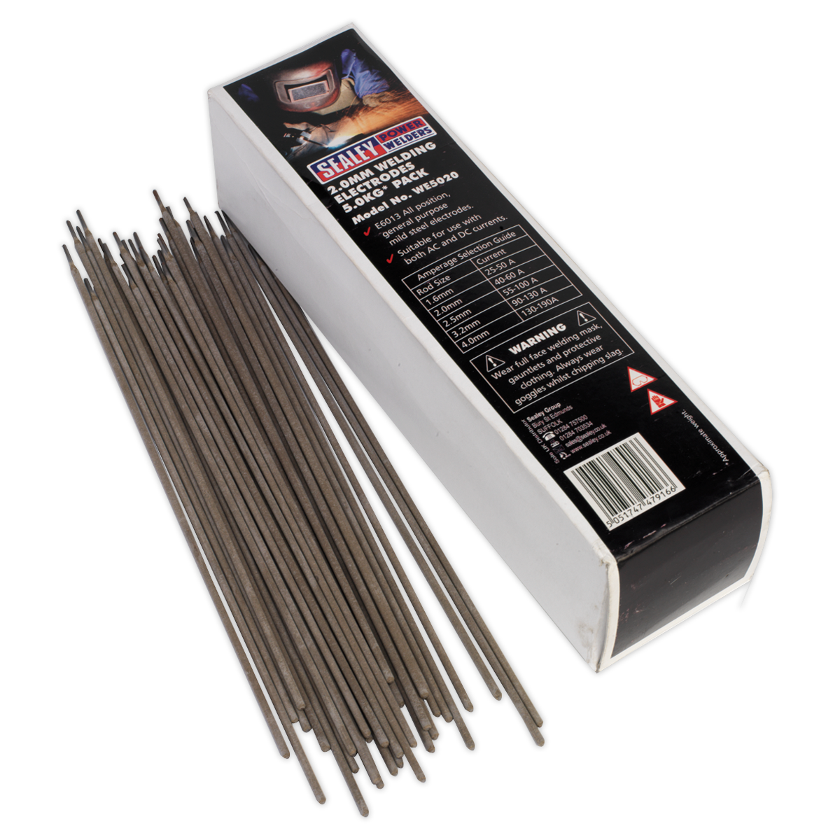 Sealey WE5020 Welding Electrodes Ø2 x 300mm 5kg Pack