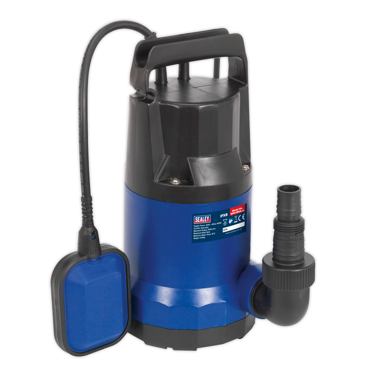 Sealey WPC150A Submersible Water Pump Automatic 167L/min 230V