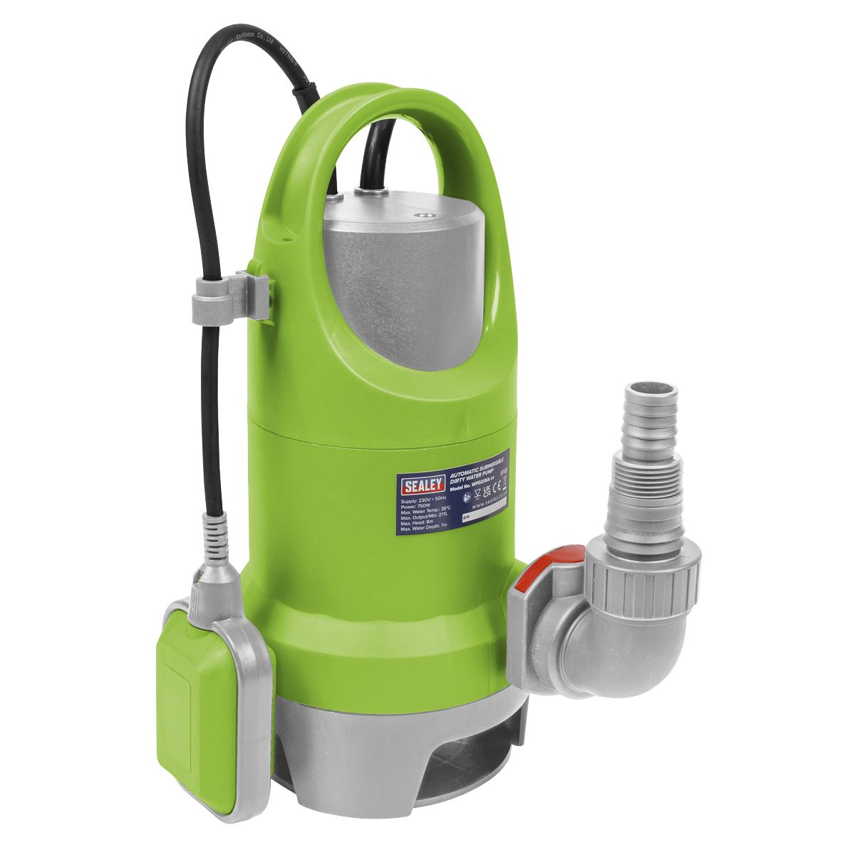 Sealey WPD235A Automatic Submersible Dirty Water Pump 225L/min 230V