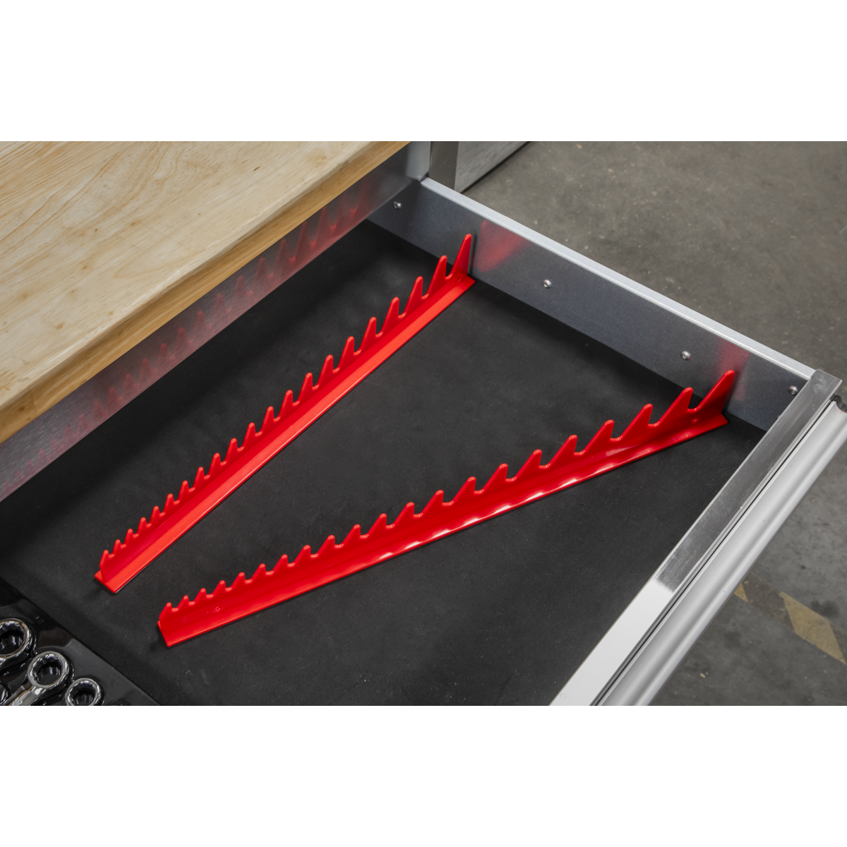 Sealey WR02 Sharks Teeth Spanner Rack Magnetic 2pc