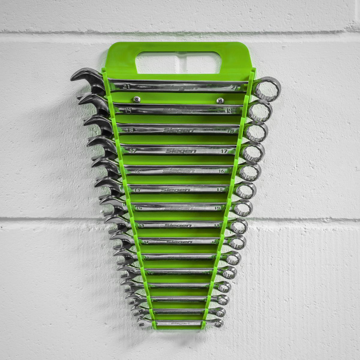 Sealey WR08HV Spanner Rack Capacity 15 Spanners Hi-Vis Green