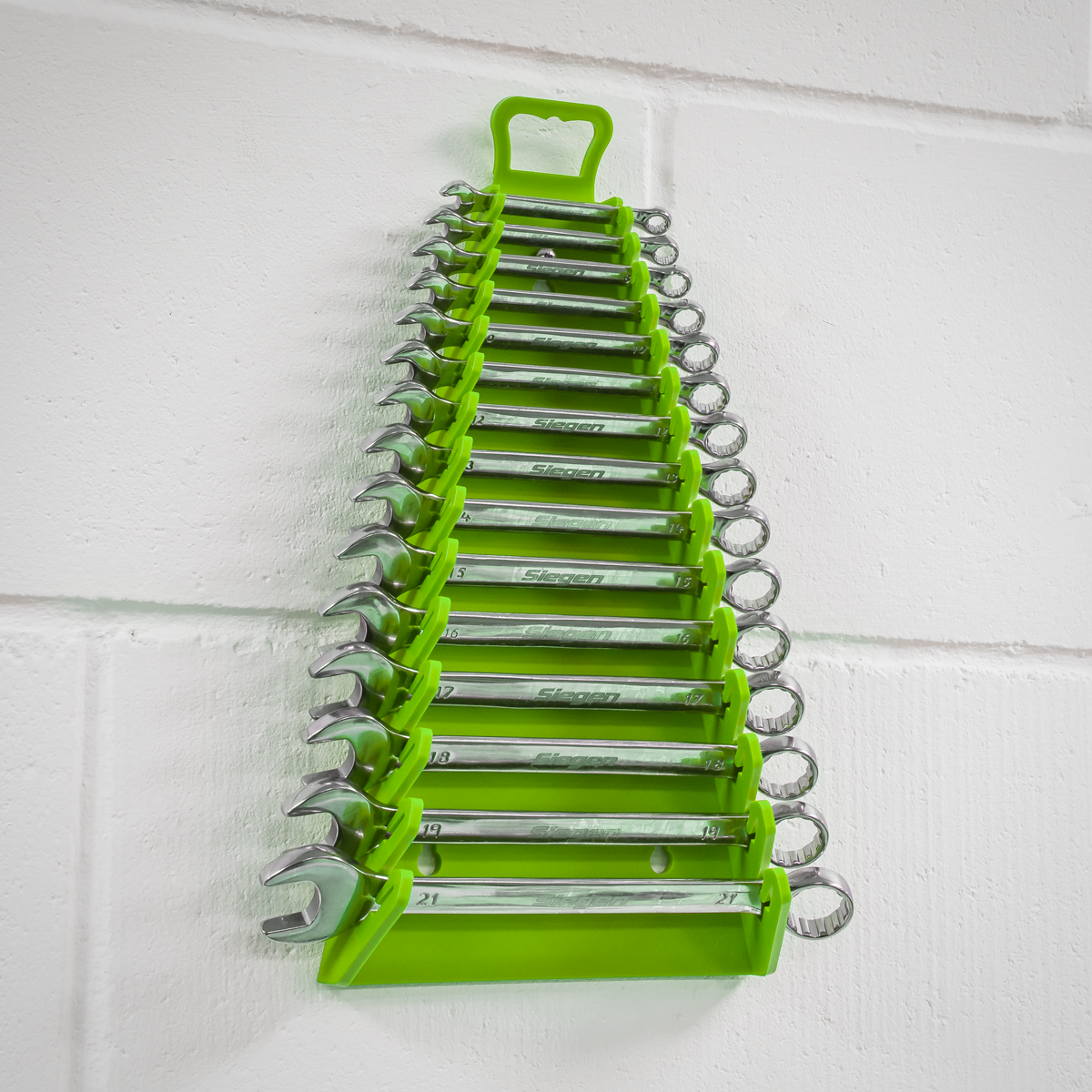 Sealey WR09HV Reverse Spanner Rack Capacity 15 Spanners Hi-Vis Green