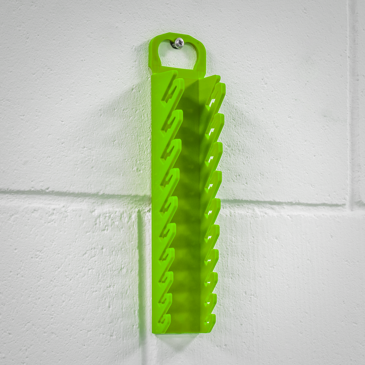 Sealey WR10HV Spanner Rack Capacity 10 Stubby Spanners Hi-Vis Green
