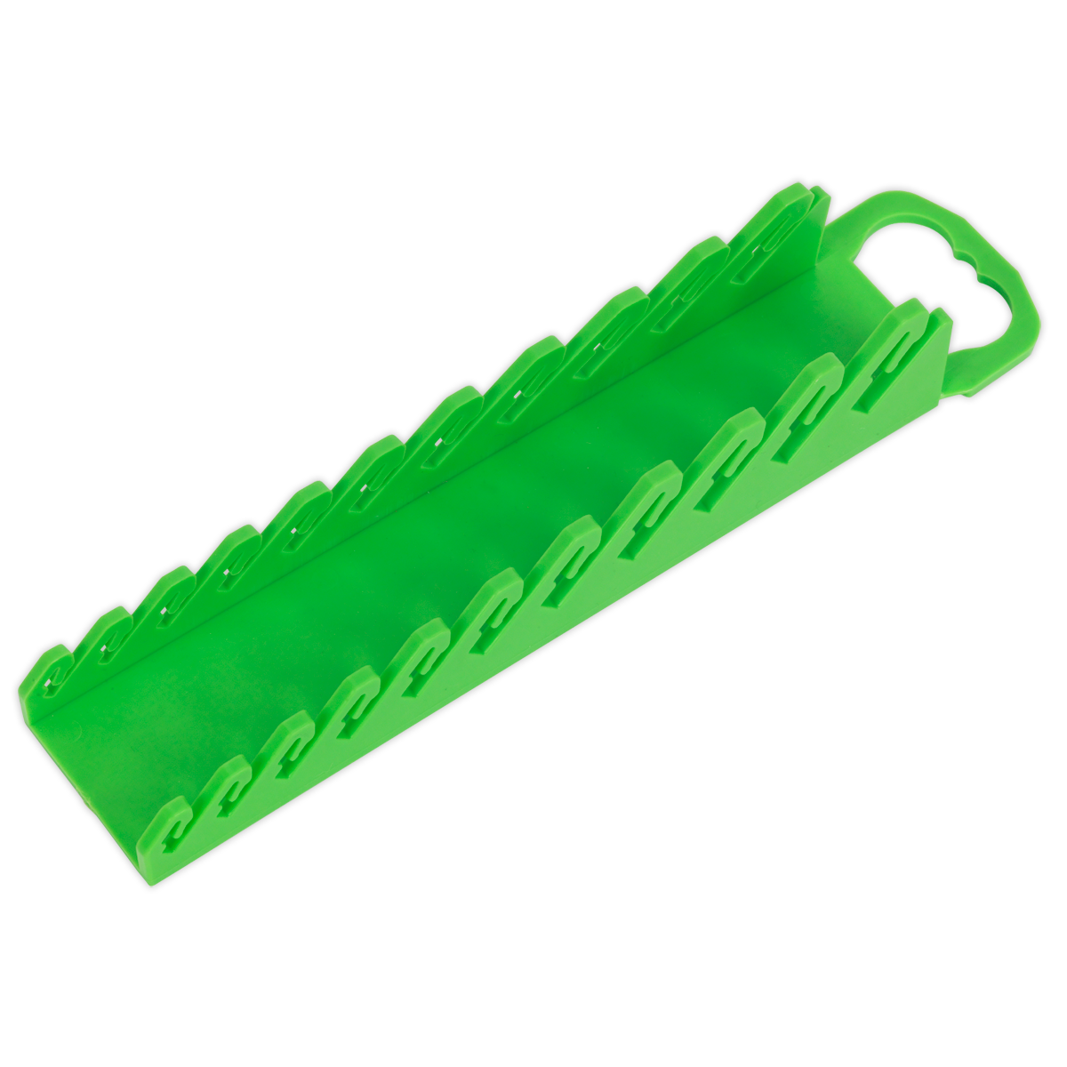 Sealey WR10HV Spanner Rack Capacity 10 Stubby Spanners Hi-Vis Green