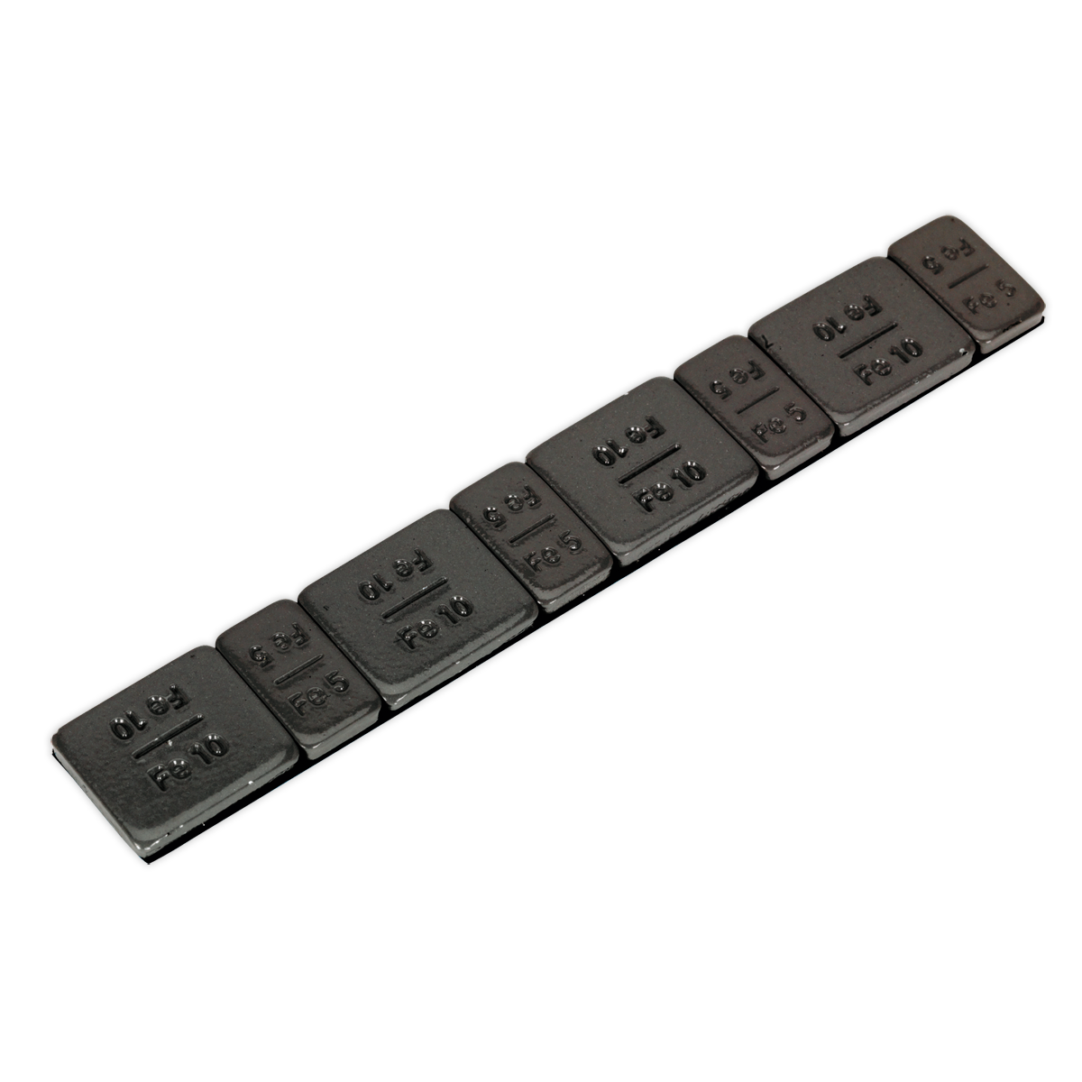 Sealey WWSA510B Wheel Weight 5 & 10g Adhesive Zinc Plated Steel Black Strip of 8 (4 x Each Weight) Pack of 50