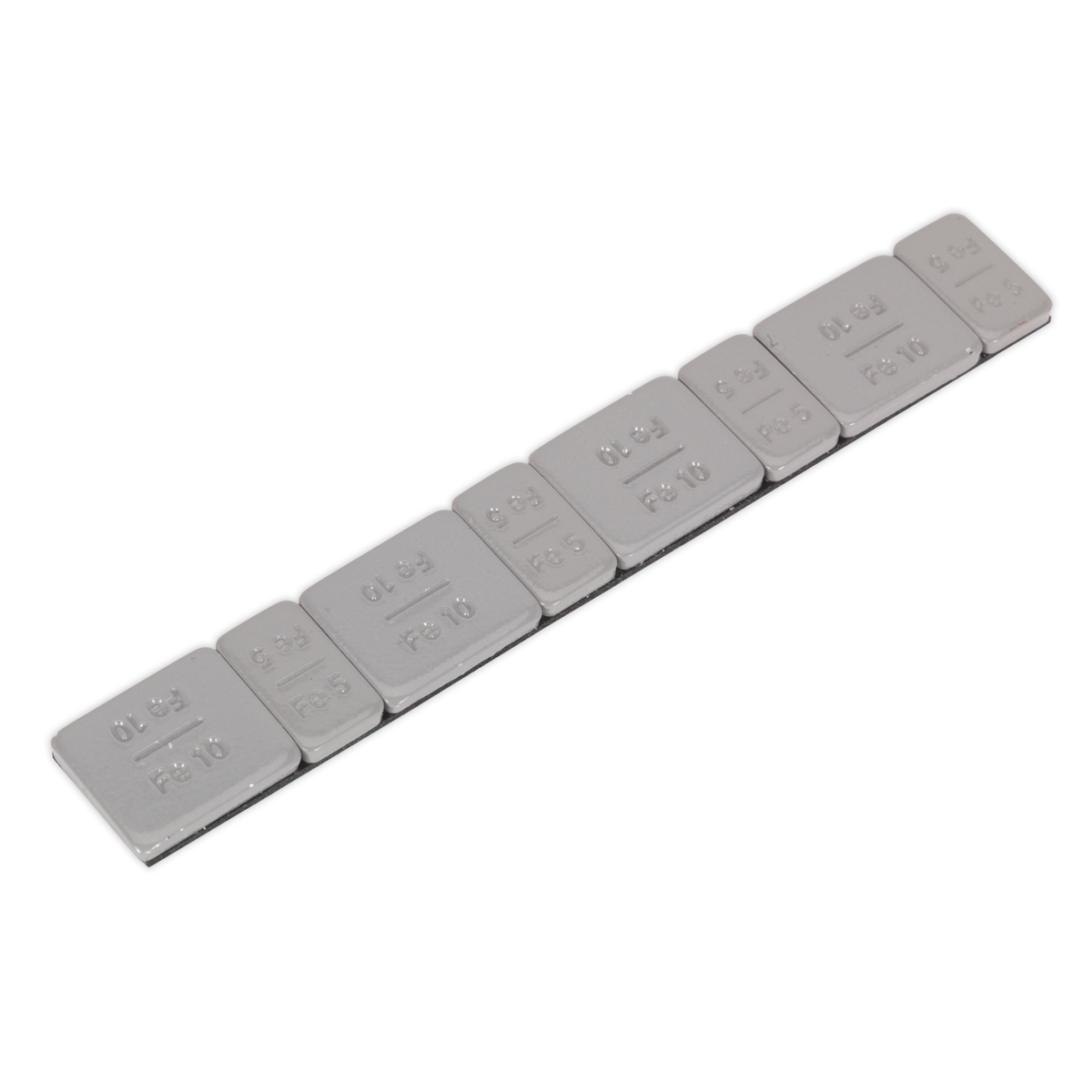 Sealey WWSA510PC Wheel Weight 5 & 10g Adhesive Zinc Plated Plastic Coated Strip of 8 (4 x Each Weight) Pack of 100