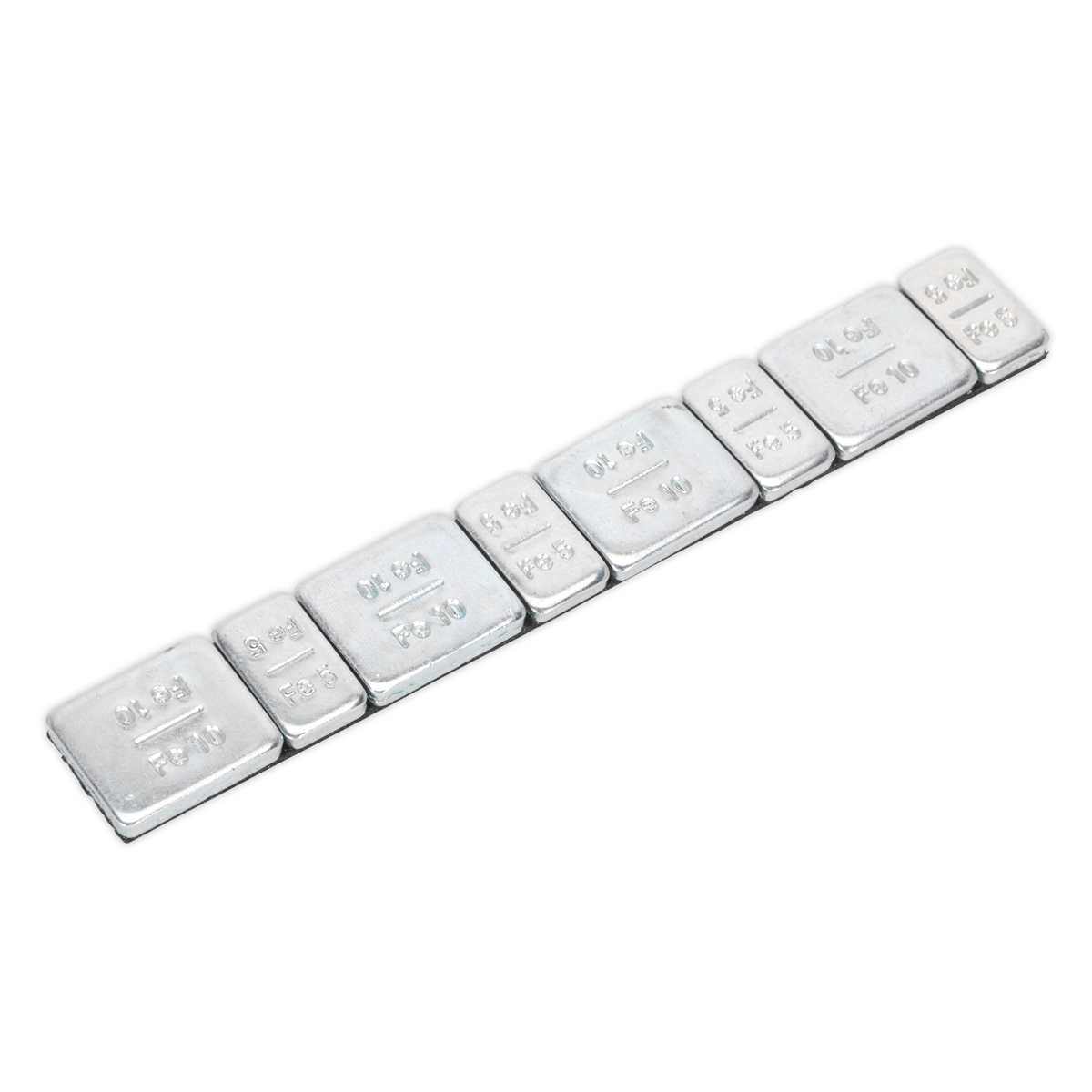 Sealey WWSA510 Wheel Weight 5 & 10g Adhesive Zinc Plated Steel Strip of 8 (4 x Each Weight) Pack of 100