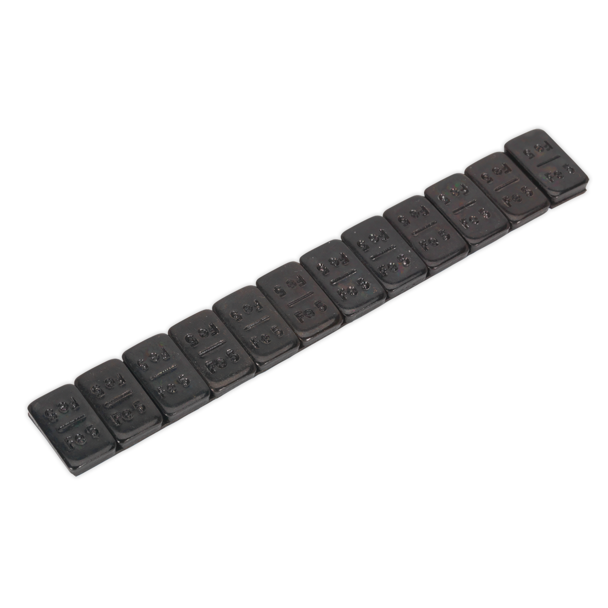 Sealey WWSA5B Wheel Weight 5g Adhesive Zinc Plated Steel Black Strip of 12 Pack of 50