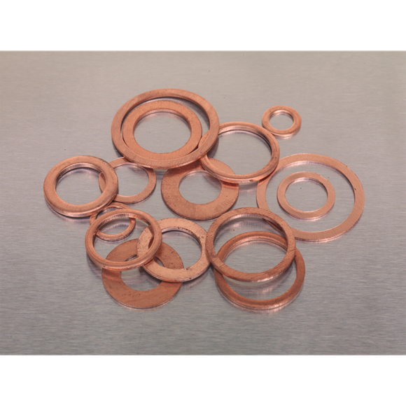 Sealey AB027CW Diesel Injector Copper Washer Assortment 250pc