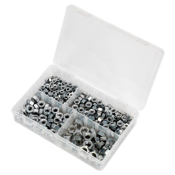 Sealey AB029SN Steel Nut Assortment DIN 934 - 1/4"-1/2"UNF 320pc