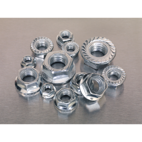 Sealey AB031FN Serrated Flange Nut Assortment M5-M12 390pc