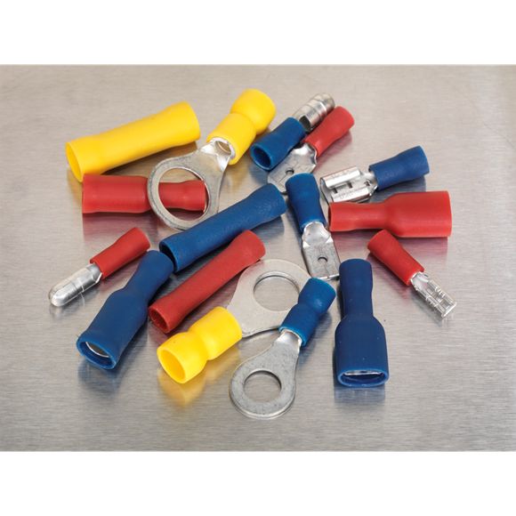 Sealey AB038MT Crimp Terminal Assortment 200pc Blue, Red & Yellow