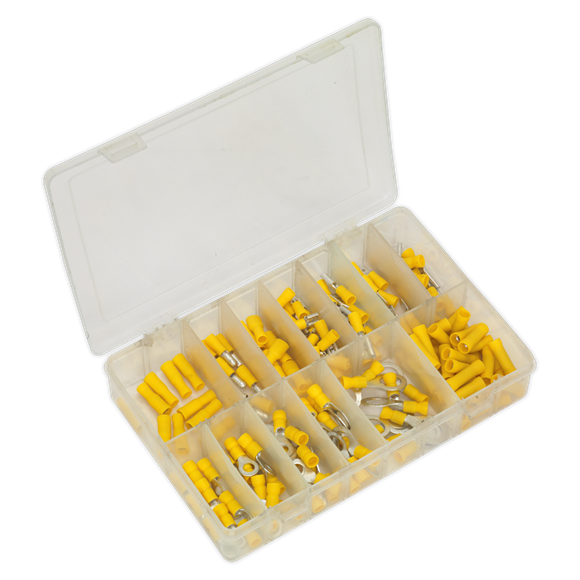 Sealey AB041YT Crimp Terminal Assortment 140pc Yellow