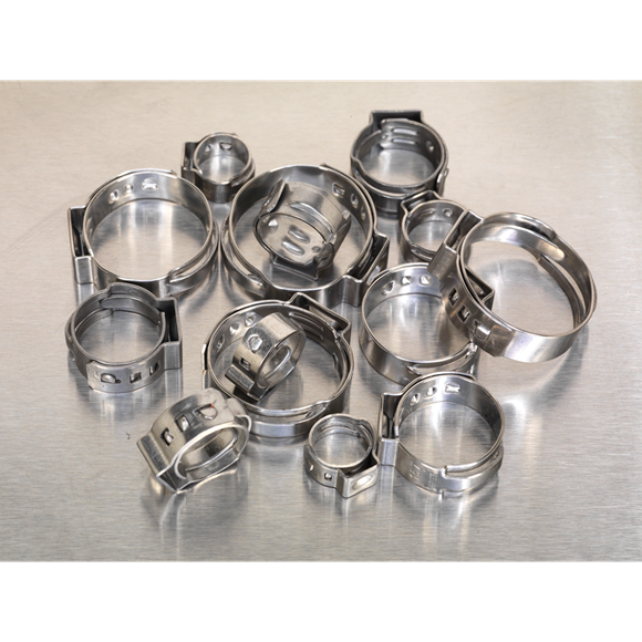 Sealey AB043SE O-Clip Single Ear Assortment 160pc Stainless Steel