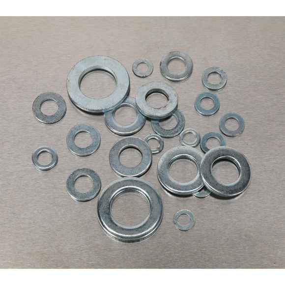 Sealey AB055WA Flat Washer Assortment 1070pc M5-M16 Form A Metric