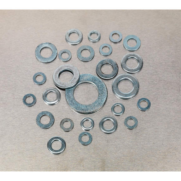 Sealey AB056WC Flat Washer Assortment 495pc M6-M24 Form C Metric
