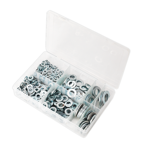 Sealey AB056WC Flat Washer Assortment 495pc M6-M24 Form C Metric