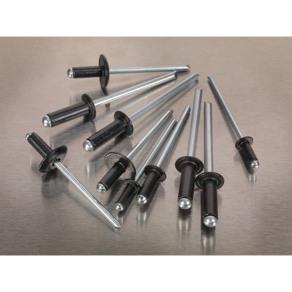 Sealey AB074BR Rivet Assortment 200pc Black Anodised