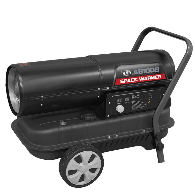 Sealey AB1008 Space Warmer Kerosene/Diesel Heater with Wheels 100,000Btu/hr