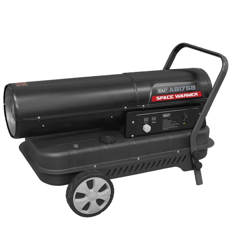 Sealey AB1758 Space Warmer Paraffin/Kerosene/Diesel Heater 175,000Btu/hr with Wheels