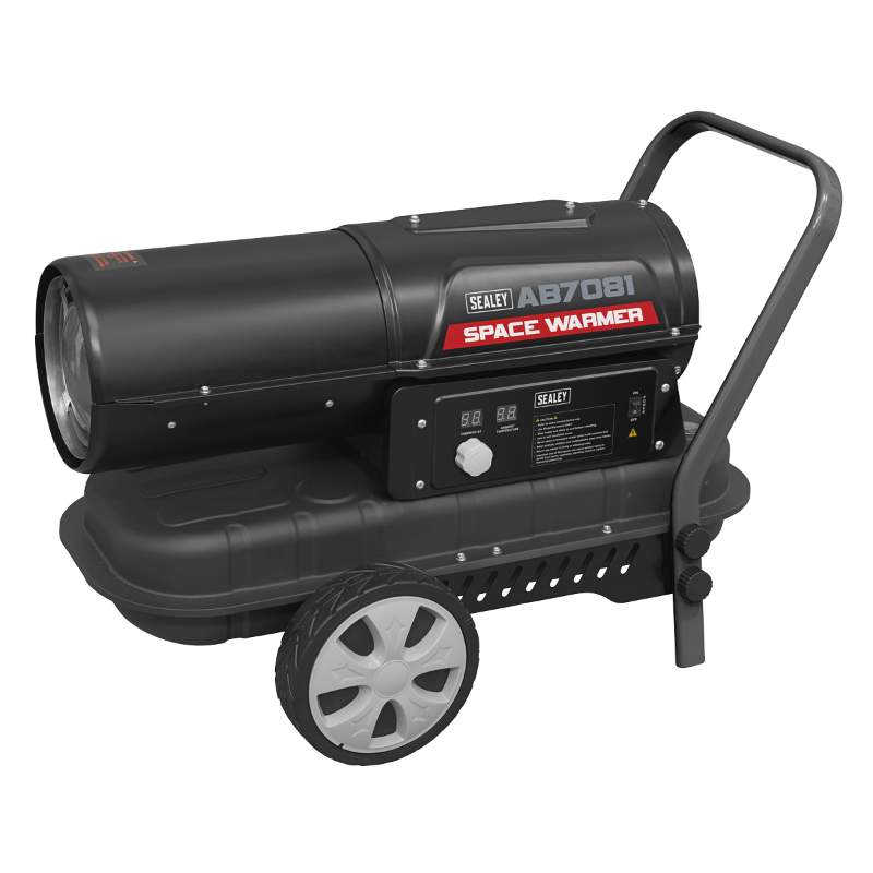 Sealey AB7081 Space Warmer Kerosene/Diesel Heater with Wheels 70,000Btu/hr