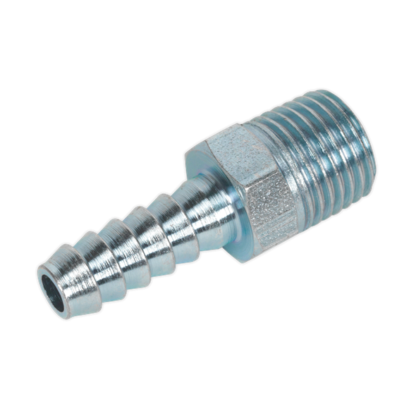 Sealey AC08 Screwed Tailpiece Male 1/4"BSPT - 1/4" Hose Pack of 5