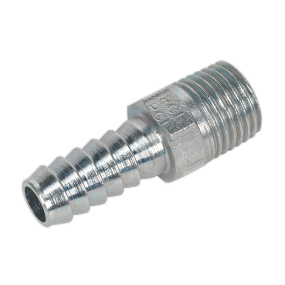 Sealey AC39 Screwed Tailpiece Male 1/4"BSPT - 5/16" Hose Pack of 5
