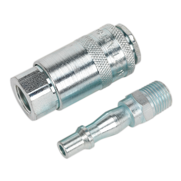 Sealey AC61 Air Tool Coupling Kit 2pc 1/4"BSP