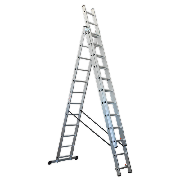 Sealey ACL312 Extension Combination Ladder 3 x 12 Aluminium - EN 131