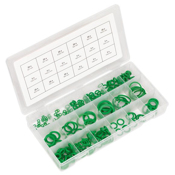 Sealey ACOR225 Rubber O-Ring Air Conditioning Assortment 225pc
