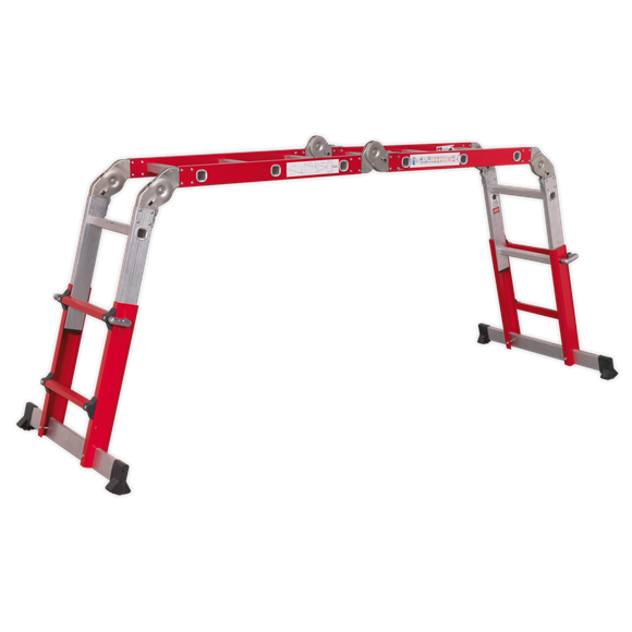 Sealey AFPL2 Aluminium Multipurpose Ladder EN 131 Adjustable Height