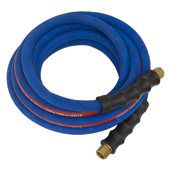 Sealey AH5R/38 Air Hose 5m x Ø10mm with 1/4"BSP Unions Extra-Heavy-Duty
