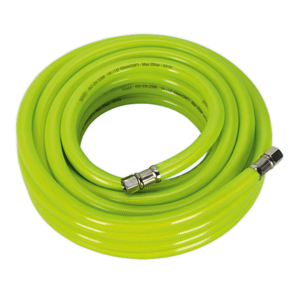 Sealey AHFC1038 High-Visibility Air Hose with 1/4"BSP Unions 10m x 10mm