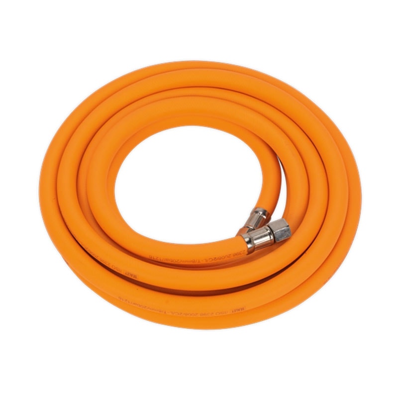 Sealey AHHC5 High-Visibility Hybrid Air Hose with 1/4"BSP Unions 5m x 8mm