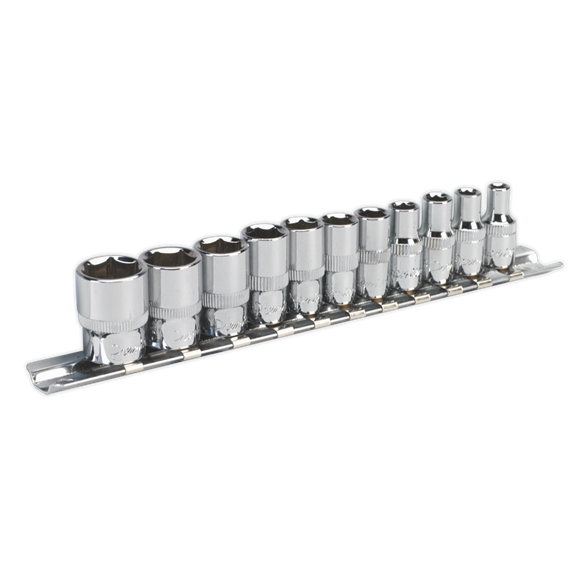 Sealey AK2670 Socket Set 11pc 1/4"Sq Drive WallDrive® - Imperial