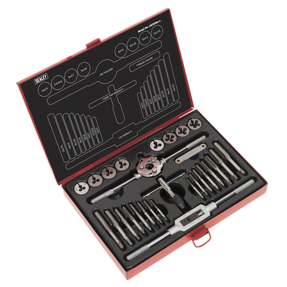Sealey AK3028 Tap & Die Set 28pc Split Dies Metric