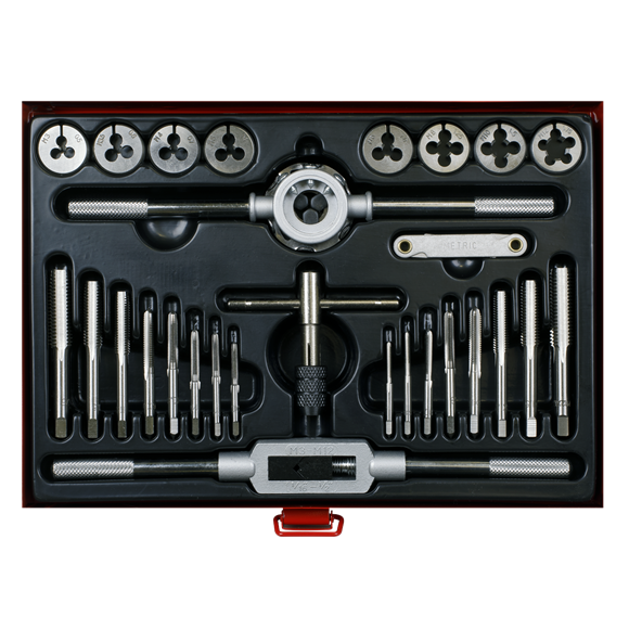Sealey AK3028 Tap & Die Set 28pc Split Dies Metric