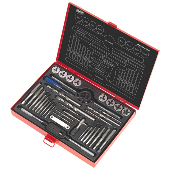 Sealey AK3037 Tap & Die Set 37pc Split Dies - Metric