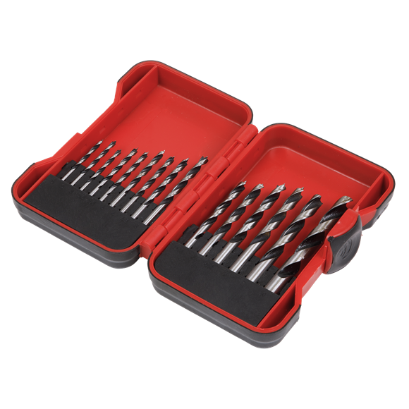 Sealey AK3715W Brad Point Wood Drill Bit Set 15pc