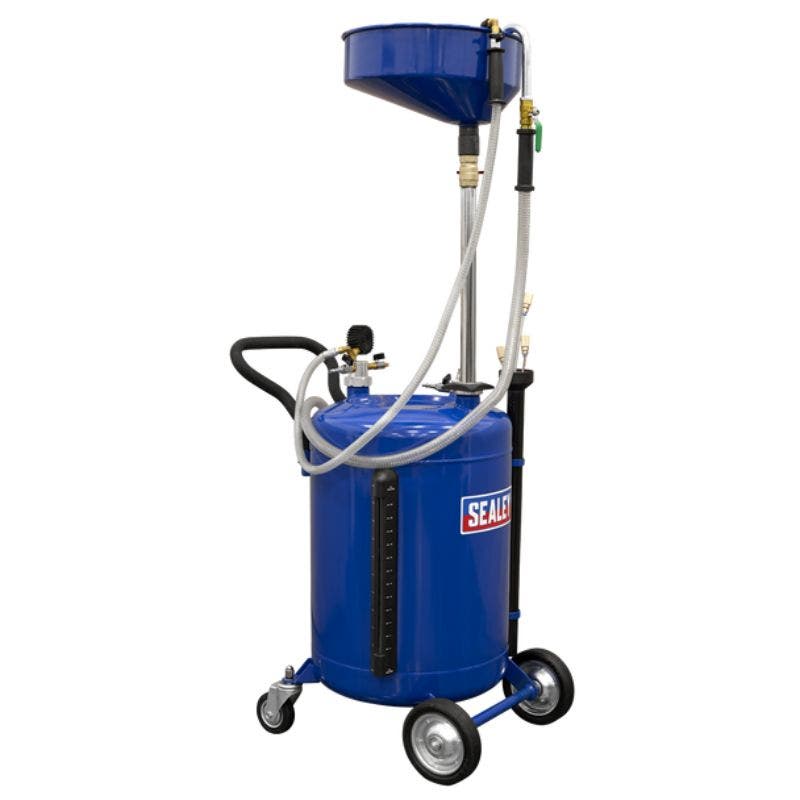 Sealey AK459DX Mobile Oil Drainer with Probes 90L Air Discharge